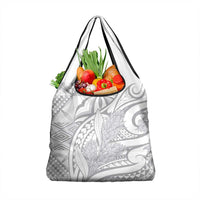 Lotu Tamaiti Samoa Siapo Grocery Bag White Sunday With Teuila Torch Ginger