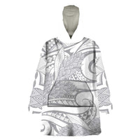 Lotu Tamaiti Samoa Siapo Wearable Blanket Hoodie White Sunday With Teuila Torch Ginger