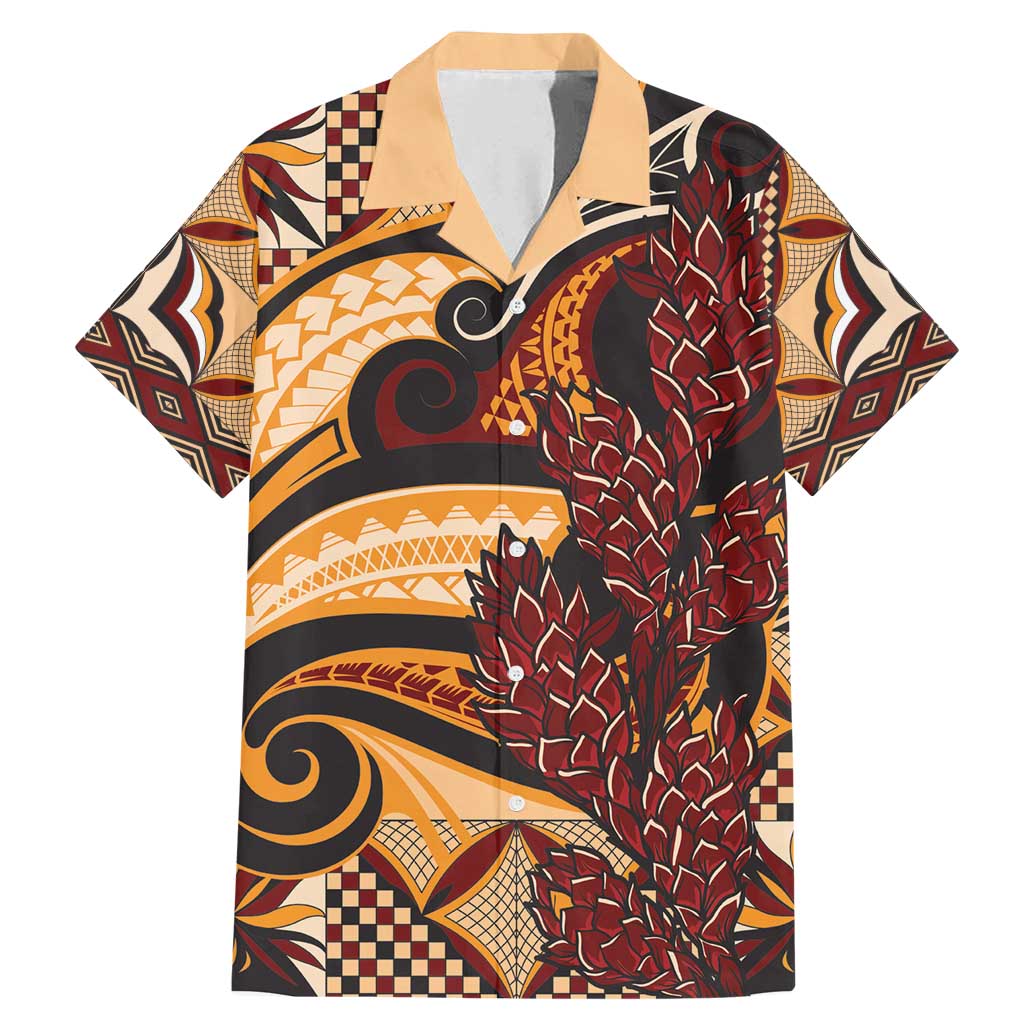 Vintage Samoa Siapo Family Matching Mermaid Dress and Hawaiian Shirt With Teuila Torch Ginger