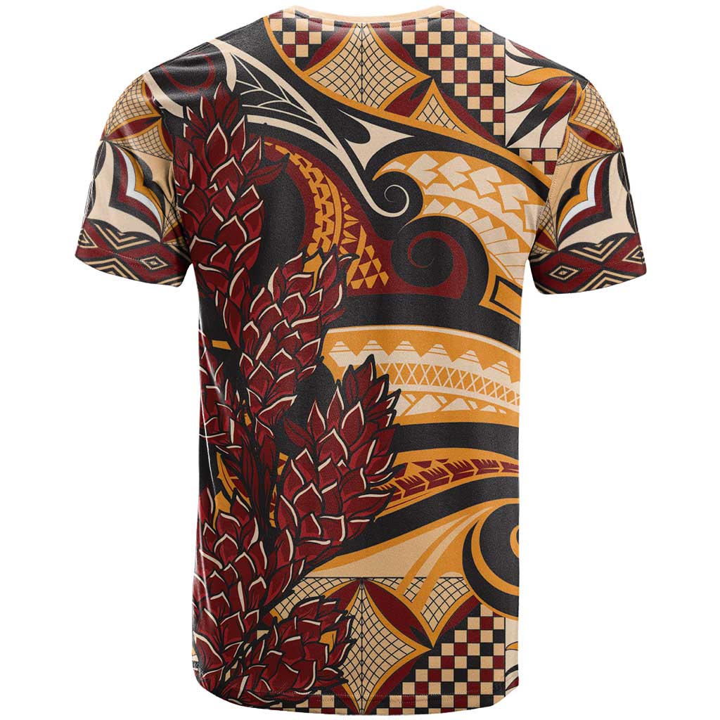 Vintage Samoa Siapo T Shirt With Teuila Torch Ginger
