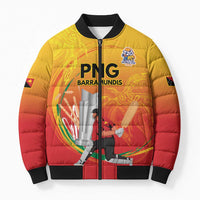 Custom Cricket PNG East Asia-Pacific Bomber Puffer Jacket Papua New Guinea Rise to Power - Polynesian Pride