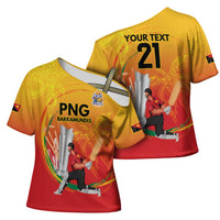 Custom Cricket PNG East Asia-Pacific Cross Shoulder Shirt Papua New Guinea Rise to Power LT9 - Polynesian Pride