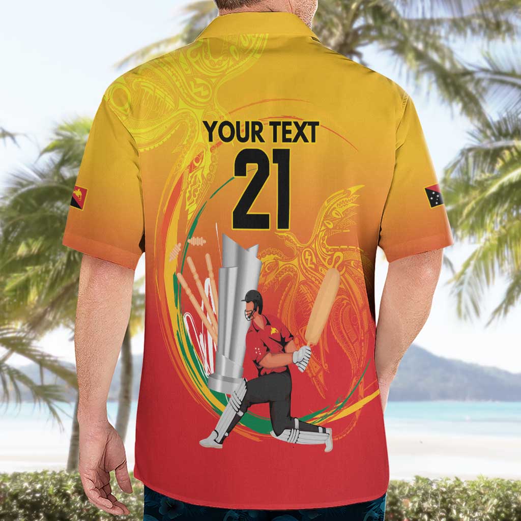 Custom Cricket PNG East Asia-Pacific Hawaiian Shirt Papua New Guinea Rise to Power LT9 - Polynesian Pride