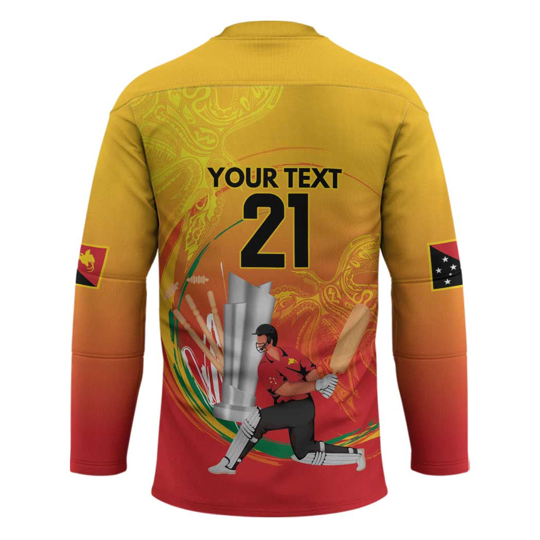 Custom Cricket PNG East Asia-Pacific Hockey Jersey Papua New Guinea Rise to Power LT9 - Polynesian Pride