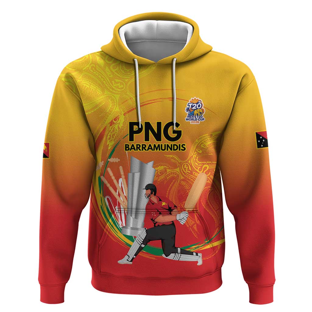 Custom Cricket PNG East Asia-Pacific Hoodie Papua New Guinea Rise to Power LT9 Pullover Hoodie Gold - Polynesian Pride