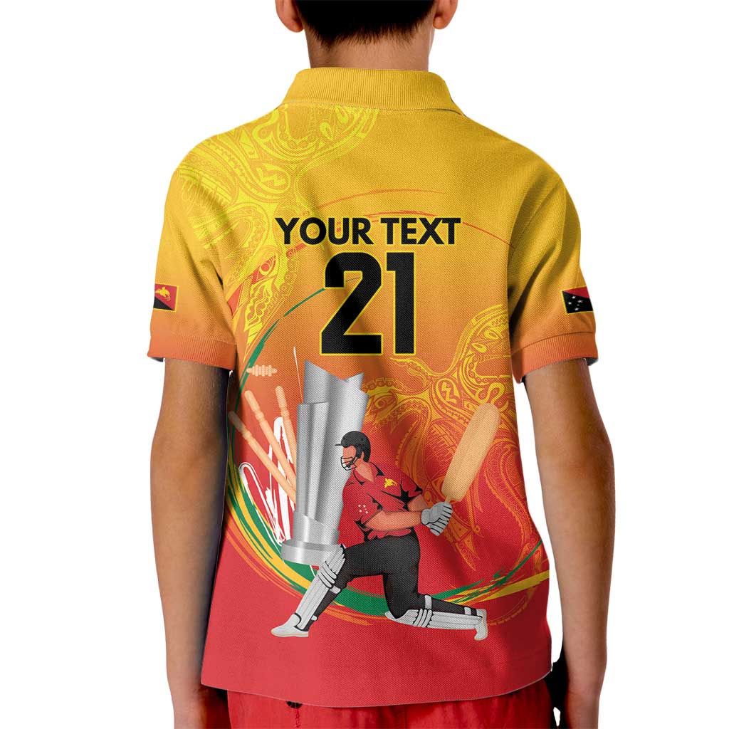 Custom Cricket PNG East Asia-Pacific Kid Polo Shirt Papua New Guinea Rise to Power LT9 - Polynesian Pride