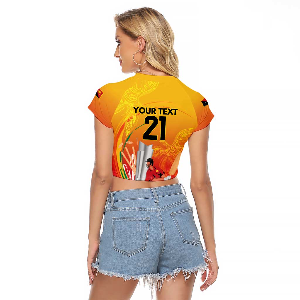 Custom Cricket PNG East Asia-Pacific Raglan Cropped T Shirt Papua New Guinea Rise to Power LT9 - Polynesian Pride