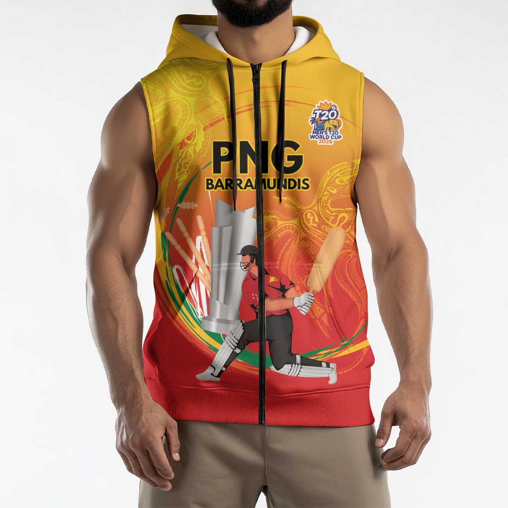 Custom Cricket PNG East Asia-Pacific Sleeveless Zip Hoodie Papua New Guinea Rise to Power LT9 - Polynesian Pride