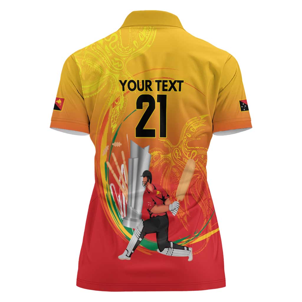 Custom Cricket PNG East Asia-Pacific Women Polo Shirt Papua New Guinea Rise to Power LT9 - Polynesian Pride