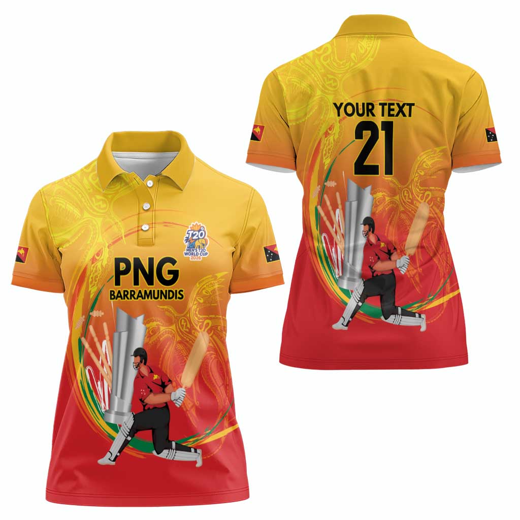 Custom Cricket PNG East Asia-Pacific Women Polo Shirt Papua New Guinea Rise to Power LT9 - Polynesian Pride