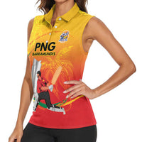 Custom Cricket PNG East Asia-Pacific Women Sleeveless Polo Shirt Papua New Guinea Rise to Power LT9 - Polynesian Pride