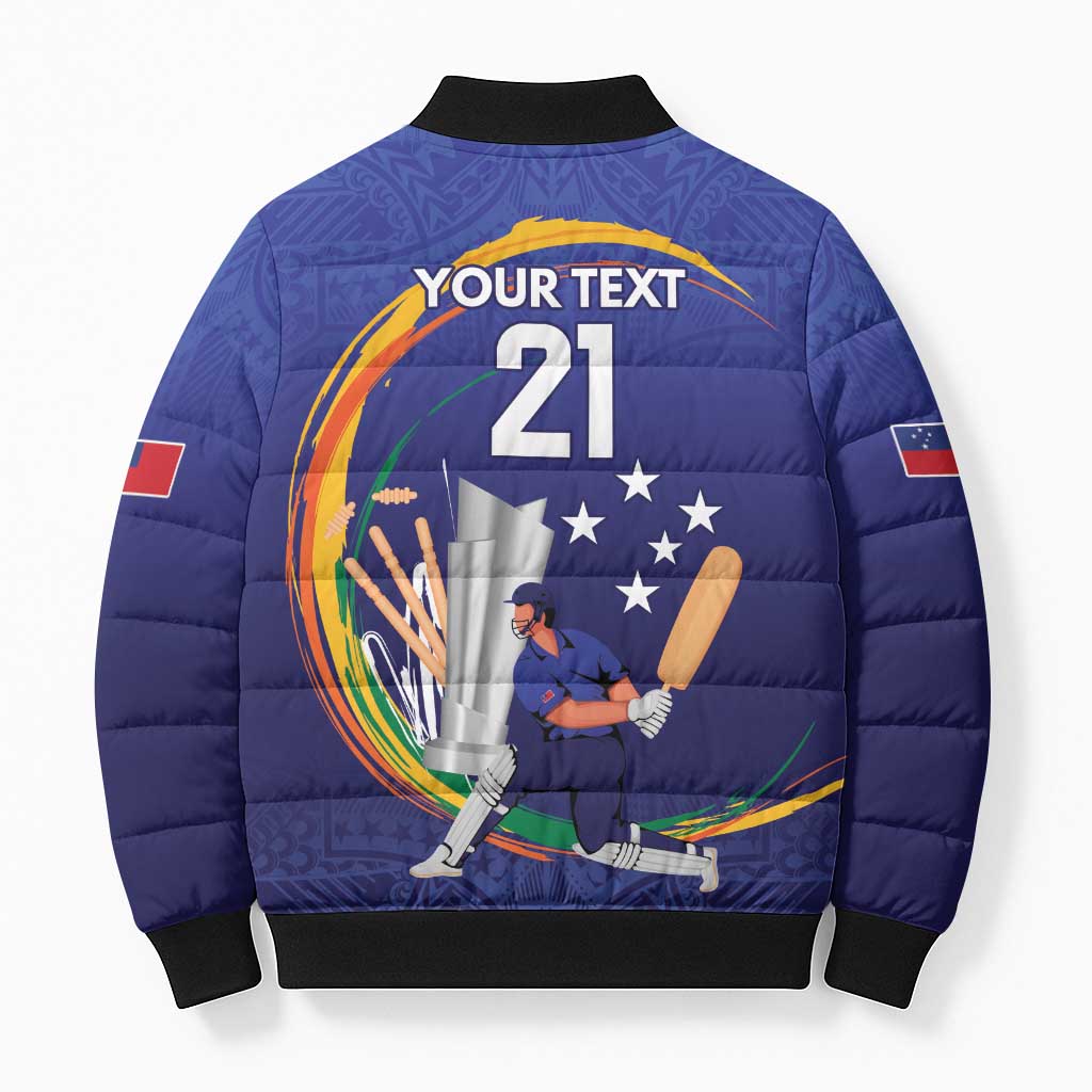 Custom Cricket Samoa East Asia-Pacific Bomber Puffer Jacket Samoa Storming the Limits - Polynesian Pride