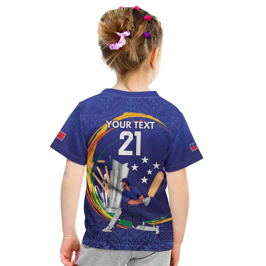 Custom Cricket Samoa East Asia-Pacific Kid T Shirt Samoa Storming the Limits - Polynesian Pride