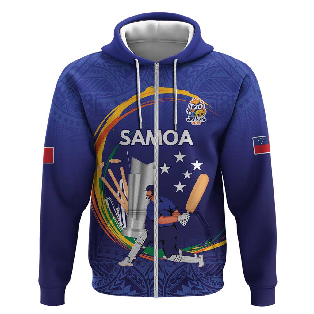 Custom Cricket Samoa East Asia-Pacific Zip Hoodie Samoa Storming the Limits - Polynesian Pride