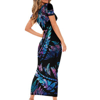 polynesia-ribbon-butterflies-short-sleeve-bodycon-dress-silver-fern-breast-cancer-with-papua-shell-pattern