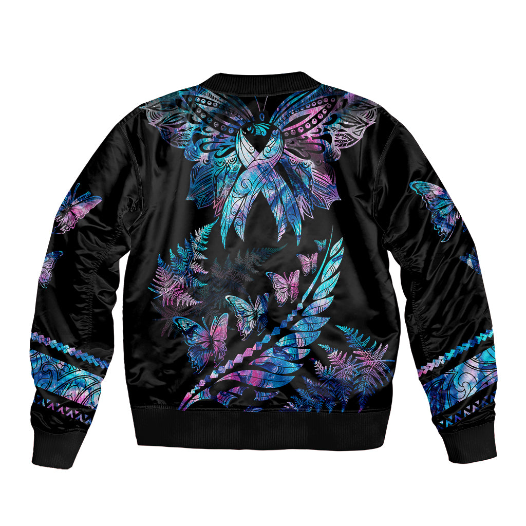 polynesia-ribbon-butterflies-sleeve-zip-bomber-jacket-silver-fern-breast-cancer-with-papua-shell-pattern