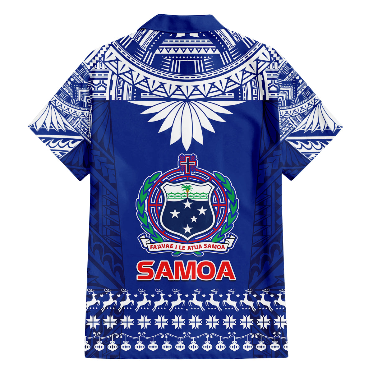 Toa Samoa Christmas Family Matching Puletasi Dress and Hawaiian Shirt Samoa Siva Tau Manuia Le Kerisimasi Blue Vibe LT9 - Polynesian Pride