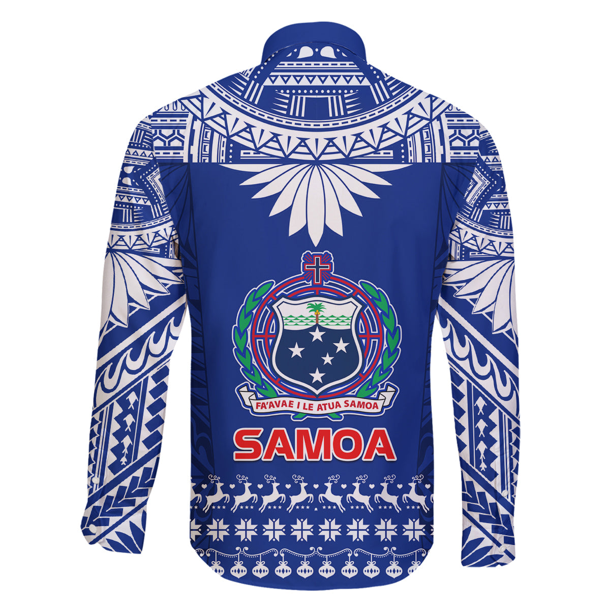 Toa Samoa Christmas Family Matching Tank Maxi Dress and Hawaiian Shirt Samoa Siva Tau Manuia Le Kerisimasi Blue Vibe LT9 - Polynesian Pride