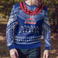 Toa Samoa Christmas Ugly Christmas Sweater Samoa Siva Tau Manuia Le Kerisimasi Blue Vibe LT9 - Polynesian Pride