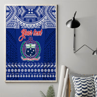 Personalised Toa Samoa Christmas Canvas Wall Art Samoa Siva Tau Manuia Le Kerisimasi Blue Vibe LT9 - Polynesian Pride