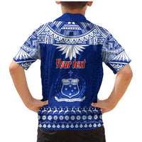 Personalised Toa Samoa Christmas Family Matching Mermaid Dress and Hawaiian Shirt Samoa Siva Tau Manuia Le Kerisimasi Blue Vibe LT9 - Polynesian Pride