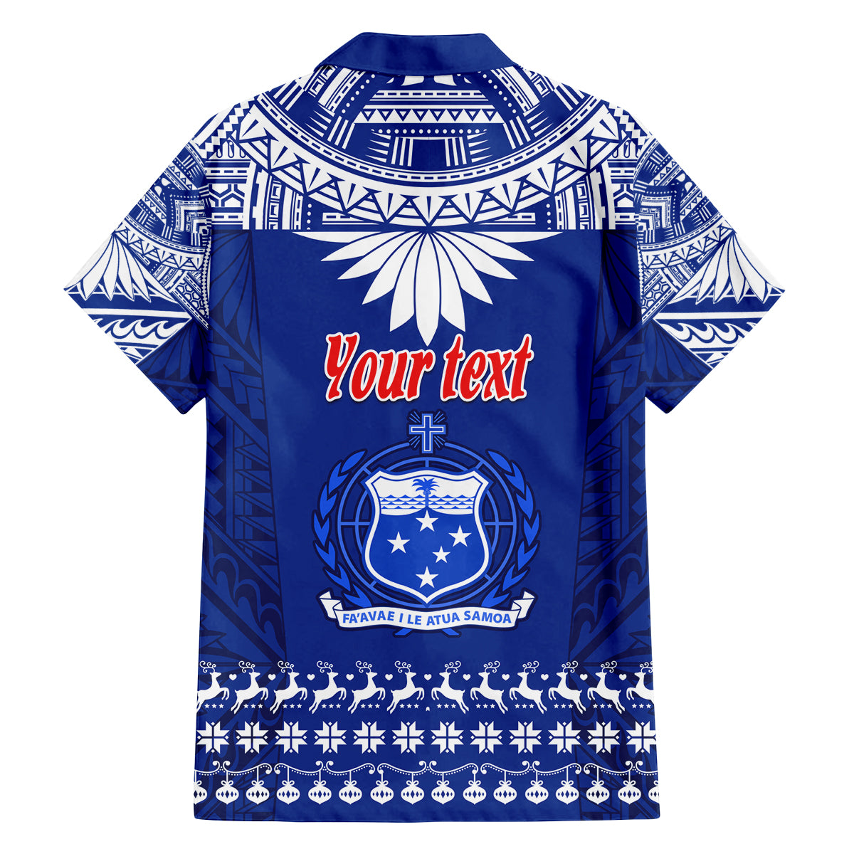 Personalised Toa Samoa Christmas Family Matching Tank Maxi Dress and Hawaiian Shirt Samoa Siva Tau Manuia Le Kerisimasi Blue Vibe LT9 - Polynesian Pride