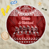 Toa Samoa Christmas Beach Blanket Samoa Siva Tau Manuia Le Kerisimasi Red Vibe LT9 One Size 150cm Red - Polynesian Pride