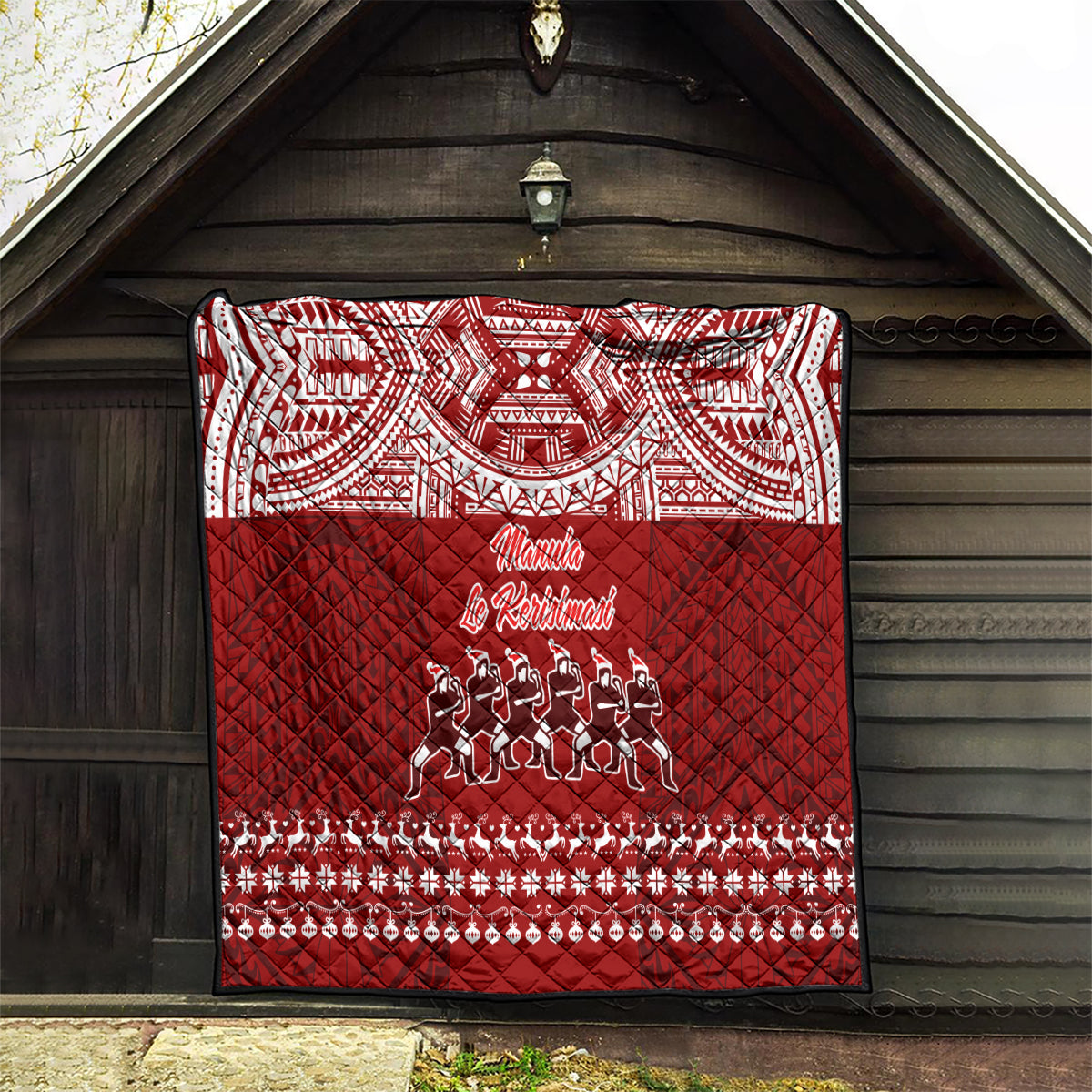 Toa Samoa Christmas Quilt Samoa Siva Tau Manuia Le Kerisimasi Red Vibe LT9 - Polynesian Pride