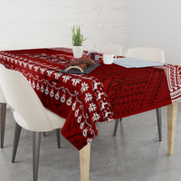 Toa Samoa Christmas Tablecloth Samoa Siva Tau Manuia Le Kerisimasi Red Vibe LT9 - Polynesian Pride