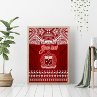 Personalised Toa Samoa Christmas Canvas Wall Art Samoa Siva Tau Manuia Le Kerisimasi Red Vibe LT9 - Polynesian Pride