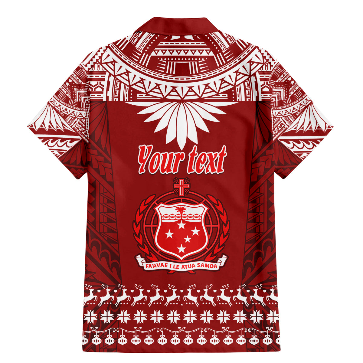 Personalised Toa Samoa Christmas Family Matching Mermaid Dress and Hawaiian Shirt Samoa Siva Tau Manuia Le Kerisimasi Red Vibe LT9 - Polynesian Pride