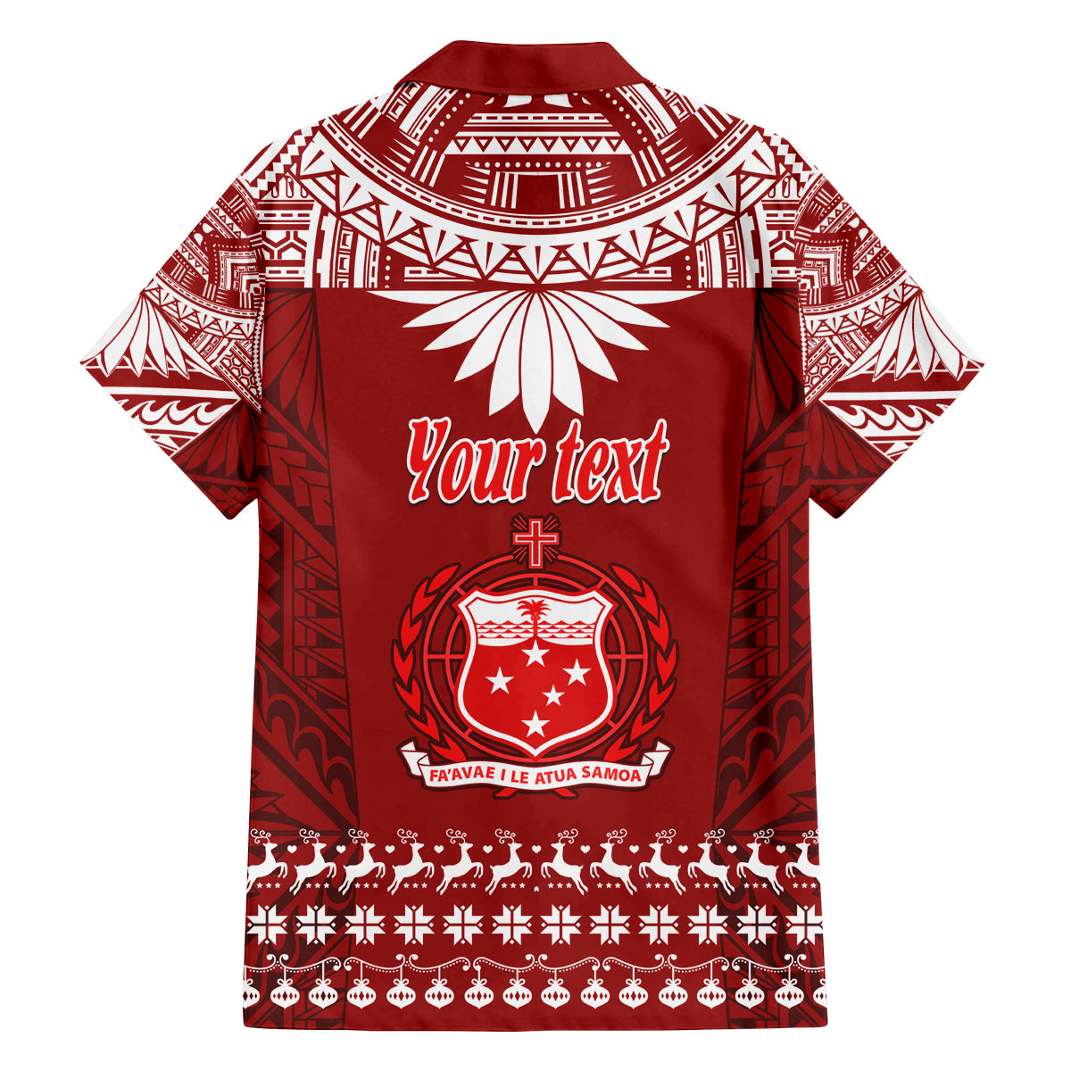 Personalised Toa Samoa Christmas Family Matching Summer Maxi Dress and Hawaiian Shirt Samoa Siva Tau Manuia Le Kerisimasi Red Vibe LT9 - Polynesian Pride