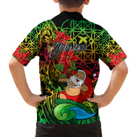 Personalised Vanuatu Joyeux Noel Family Matching Off Shoulder Long Sleeve Dress and Hawaiian Shirt Christmas Santas God Yumi LT9 - Polynesian Pride