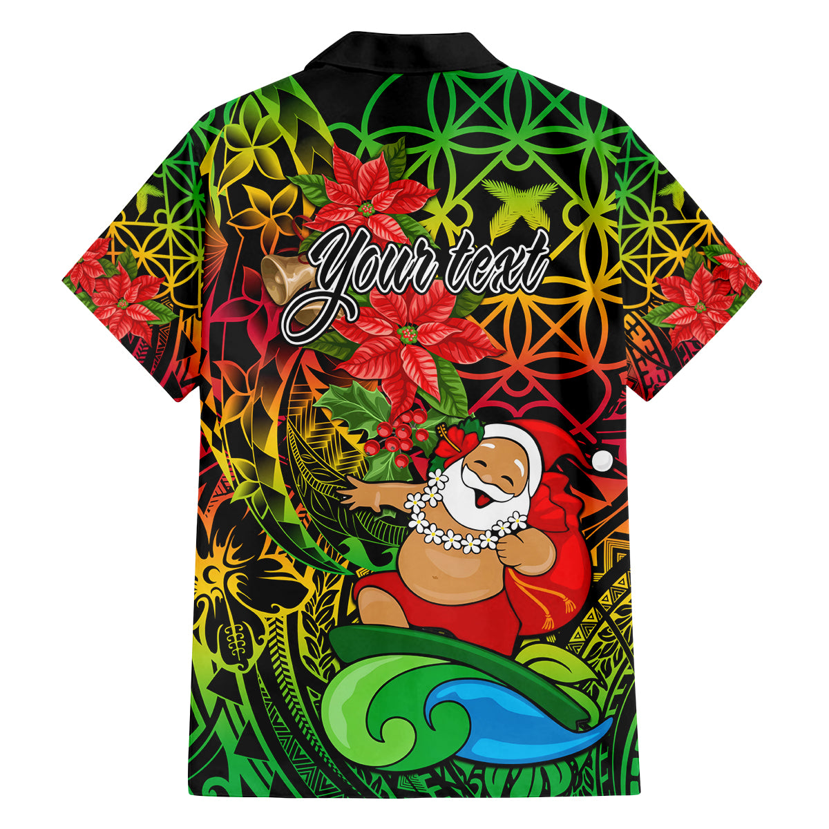 Personalised Vanuatu Joyeux Noel Family Matching Off Shoulder Long Sleeve Dress and Hawaiian Shirt Christmas Santas God Yumi LT9 - Polynesian Pride