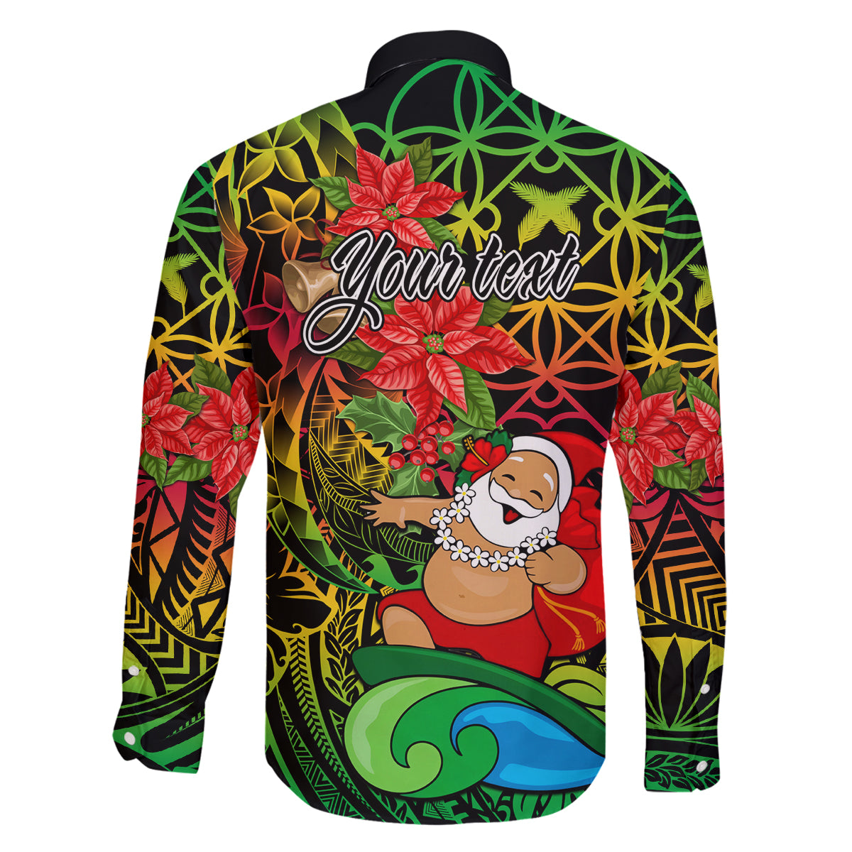 Personalised Vanuatu Joyeux Noel Family Matching Tank Maxi Dress and Hawaiian Shirt Christmas Santas God Yumi LT9 - Polynesian Pride
