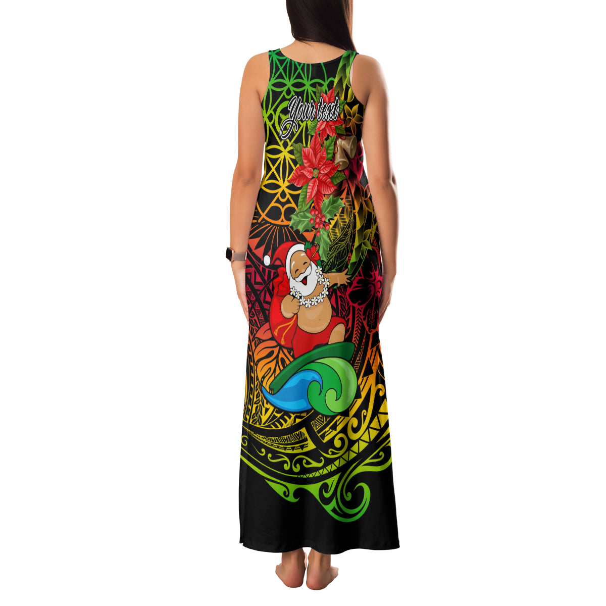 Personalised Vanuatu Joyeux Noel Family Matching Tank Maxi Dress and Hawaiian Shirt Christmas Santas God Yumi LT9 - Polynesian Pride