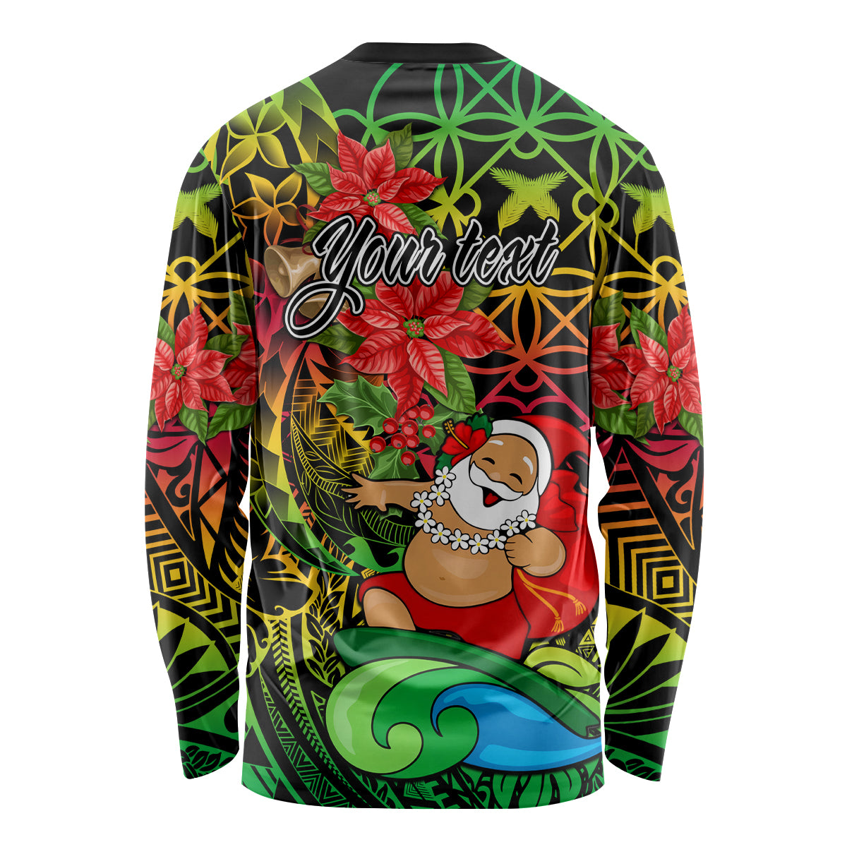 Personalised Vanuatu Joyeux Noel Long Sleeve Shirt Christmas Santas God Yumi LT9 - Polynesian Pride