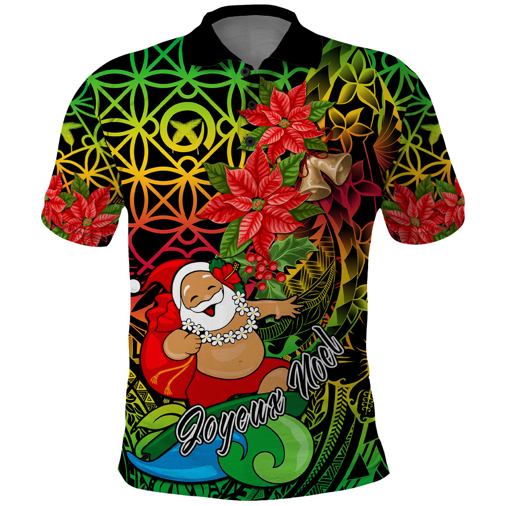 Personalised Vanuatu Joyeux Noel Polo Shirt Christmas Santas God Yumi LT9 Reggae - Polynesian Pride
