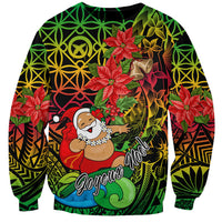 Personalised Vanuatu Joyeux Noel Sweatshirt Christmas Santas God Yumi LT9 Unisex Reggae - Polynesian Pride
