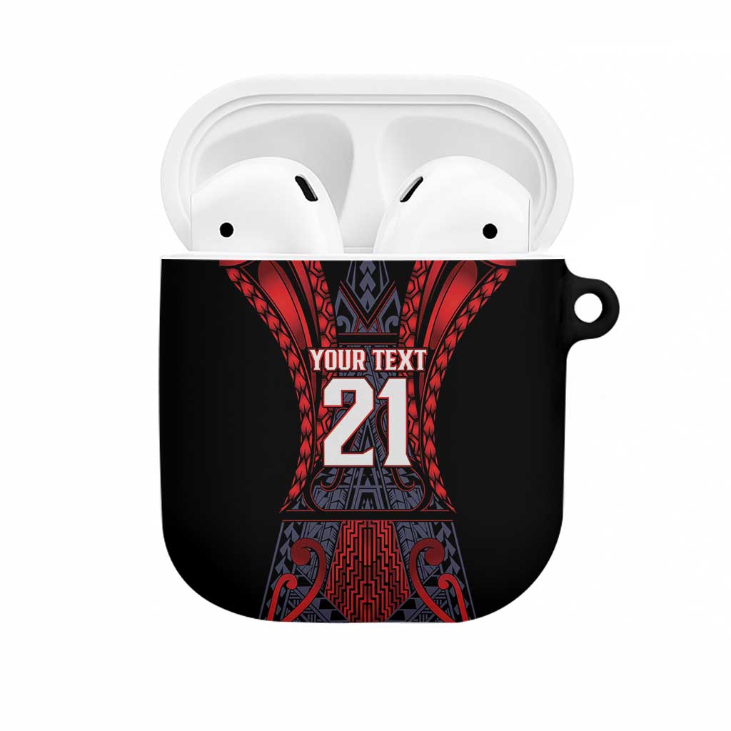 Custom New Zealand AirPods Case Maori Kiwiana Pattern Tukutuku Motif