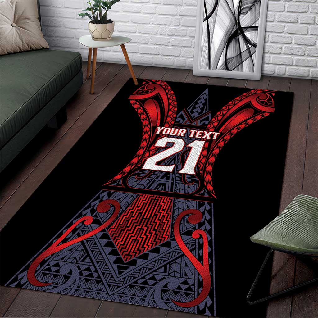 Custom New Zealand Area Rug Maori Kiwiana Pattern Tukutuku Motif