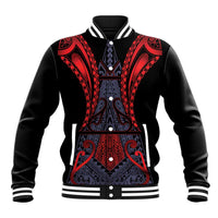 Custom New Zealand Baseball Jacket Maori Kiwiana Pattern Tukutuku Motif