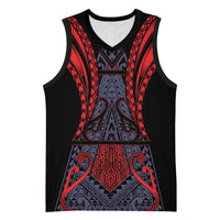 Custom New Zealand Basketball Jersey Maori Kiwiana Pattern Tukutuku Motif