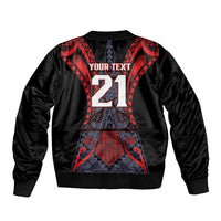 Custom New Zealand Bomber Jacket Maori Kiwiana Pattern Tukutuku Motif