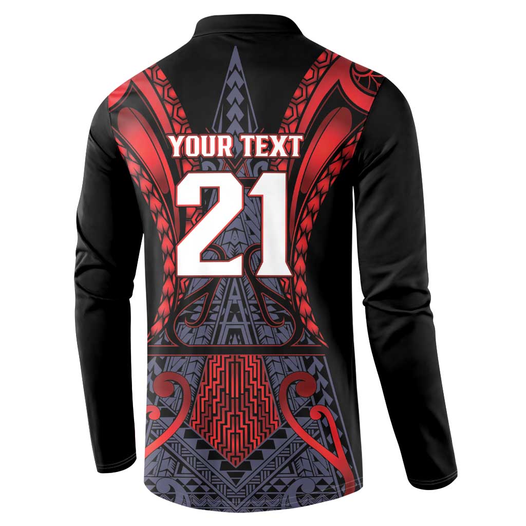 Custom New Zealand Button Sweatshirt Maori Kiwiana Pattern Tukutuku Motif