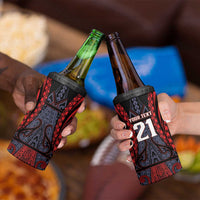 Custom New Zealand 4 in 1 Can Cooler Tumbler Maori Kiwiana Pattern Tukutuku Motif