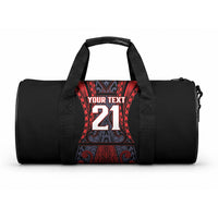 Custom New Zealand Duffle Bag Maori Kiwiana Pattern Tukutuku Motif LT9 One size Red - Polynesian Pride