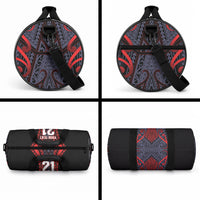 Custom New Zealand Duffle Bag Maori Kiwiana Pattern Tukutuku Motif LT9 - Polynesian Pride
