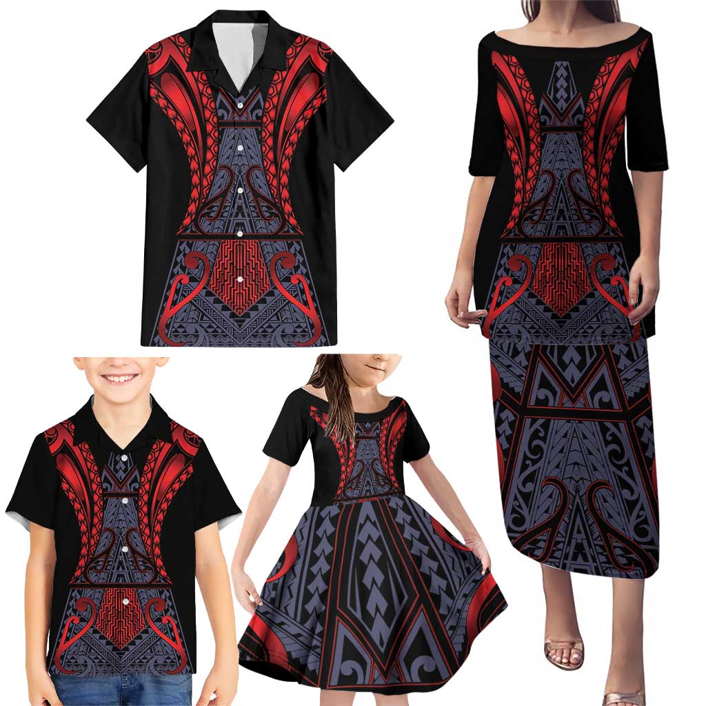 Custom New Zealand Family Matching Puletasi and Hawaiian Shirt Maori Kiwiana Pattern Tukutuku Motif LT9 - Polynesian Pride