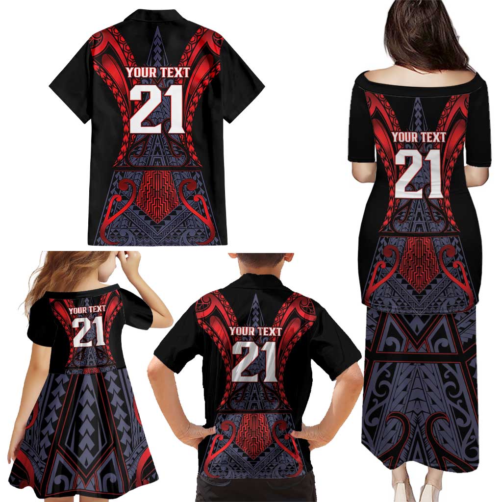Custom New Zealand Family Matching Puletasi and Hawaiian Shirt Maori Kiwiana Pattern Tukutuku Motif LT9 - Polynesian Pride